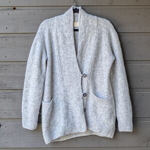 Nation LTD Tennessee Alpaca Wool Cardigan Heather Gray Size XS Made in Peru